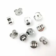 Rhodium Sterling Silver Butterfly Earring Post Backs Earnuts (15 pairs -30 pcs)