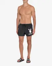 AW19 MOSCHINO Couture x Jeremy Scott x PLAYBOY GAYBOY BLACK SWIM TRUNKS