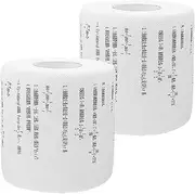 2Rolls Mathematical Formula Printed Toilet Paper Fun Bathroom Tissue for Parties Creative Decor for Dinner Settings and Unique Guest Impressions