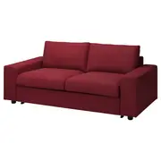VIMLE 2-seat sofa-bed, with wide armrests/Lejde red/brown