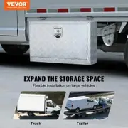 Underbody Truck Box, 30"×14"×16" Pickup Storage Box, Heavy Duty Aluminum Diamond Plate Tool Box with Lock and Keys, Waterproof Trailer Storage Box with T-Handle Latch for Truck, Van, Trailer