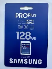 SD Card 128GB Genuine Samsung PRO Plus SDXC V30 Camera Memory 180MB/s 4K DSLR