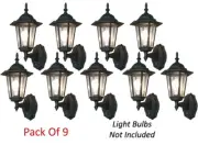 Pack Of 9 Outdoor Mordern Wall Lanterns for Dusk-To-Dawn illumination