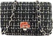 [FGJKKK] Small Quilted Shoulder Bag for Women Fashion Tweed Mini Clutch Handbag Purses Designer Crossbody Bag, with Chain Strap