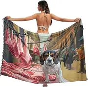[RPLIFE] Funny Dog Women Sarong Beach Wrap, Summer Long Sarong Coverups Women, Large, Funny Dog, Medium