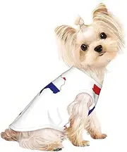 Thailand Flag Map print Dog Shirts for Small Dogs Stretchy T-Shirts Lightweight Tank Top Sleeveless Striped Vest
