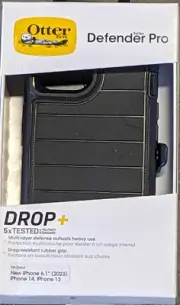 OtterBox Defender Pro Series Case and Holster For iPhone 15/iPhone14/13- Black