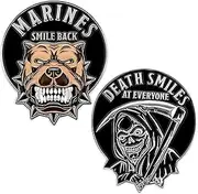 USMC Death Smiles at Everyone Marines Smile Back - Marine Corps Challenge Coin