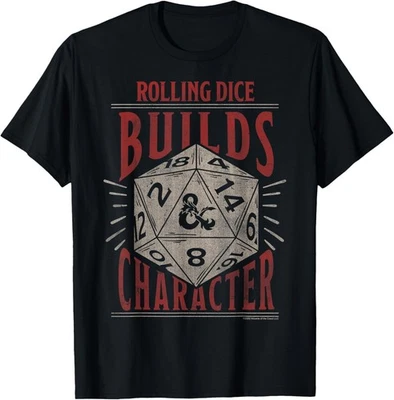 Dungeons & Dragons Rolling Dice Builds Character Short Sleeve T-Shirt