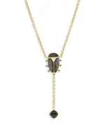 Capucine De Wulf Scarab Labradorite Lariat Necklace in 18K Gold Plated, 18