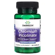 Swanson, Chromium Picolinate, 60 Capsules (200 mcg per Capsule)