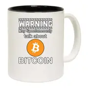 Logo Warning May Spontaneously Talk About Bitcoin Crypto Currency Mug Cup