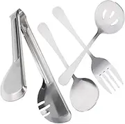 OFFSCH 6-Piece Set Stainless Steel Metal Tableware Fork Spoon Kit Steak Eating Tools Western Food Tong Home Dinnerware