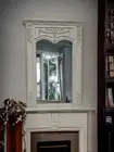 Wall Mirror French Cream WoodFrame Rectangular Hampton Decorative for House