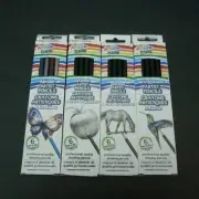 Grafix Artist Pencils 6 Each of Watercolor Charcoal Graphite Metallic NEW