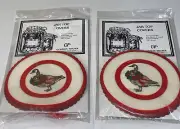 NEW (2) GORDON FRASER CHRISTMAS MASON JAR TOP COVERS & LABELS HOLIDAY GOOSE USA