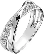 [Holibanna] Women's Fashion Ring Stylish Zircon Ring X-shape Hand Ring Add a Touch of Glamour to Your Outfit