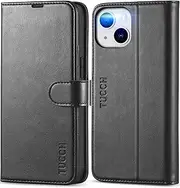 TUCCH Wallet Case for iPhone 13 Mini (5.4") 2021 5G, Magnetic PU Leather Case with [RFID Blocking][Shockproof TPU] Kickstand Card Holder, Protective Flip Cover Compatible with iPhone 13 Mini, Black