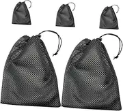 GANAZONO 5Pcs Portable Drawstring Mesh Bag for Golf Balls Storage Durable Net Pouch for Outdoor Sports Design for Storage and Travel for Various Balls