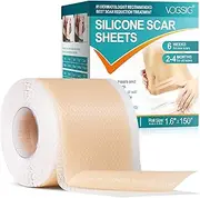 Silicone Scar Sheets,Silicone Scar Tape Roll,Medical Grade Silicone Tape for Scar Removal,Professional Scar Treatment Patch for C-Section,Keloids,Surgical,Acne (Roll Size 1.6''x150''-3.8M)