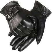 [HAMKVBPR] Men's Gloves Men's Winter Leather Gloves Leather Driving Gloves Winter Warm Gloves