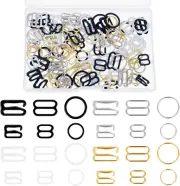 120PCS Bra Strap Hooks, Metal Bathing Suit Clips Clasp, Adjustment Slider, Bra S