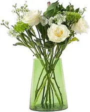 [Nicola Spring] Jebel Recycled Glass Large Vase - Wide Table Center Piece - 3.5L - Green