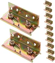 Ciieeo 12pcs Heavy Duty Bed Rail Fittings: Non-Mortise Frame Brackets for Headboard Attachment - Metal Bed Rail Connectors with Screws