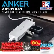 Anker A8302H41 Premium USB-C Hub with Ethernet & Power Delivery - Silver