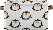 Cartoon Penguins White Storage Organizer Bin, Decorative Rectangle Office Organizer