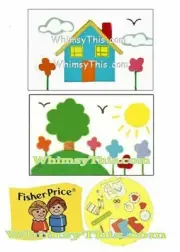 Vintage Fisher Price Little People #929 Nursery School LITHOS Stickers Decals