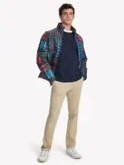 Tommy Hilfiger Men's Patchwork Convertible Jacket Vest Multicolor Medium