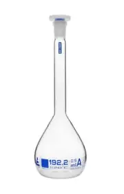 Eisco 192.2ml Volumetric Flask with PE Stopper, Class A - Borosilicate Glass