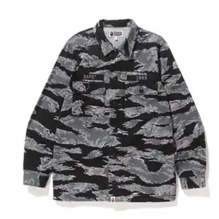 A bathing ape bape tiger camo military shirt 虎紋迷彩 軍裝襯衫 外套