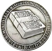 Copy U.S Hobo Morgan Coin Necronomicon Book of The Dead Lock Journal Silver Plated Replica Commemorative