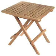 Square 50cm Teak Folding Picnic Table, Natural