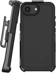 BELTRON Case with Belt Clip for iPhone 16, Industrial Strength, Military-Grade Protection, Hybrid Case Compatible with Magsafe (Jet Black) (iPhone 16E)