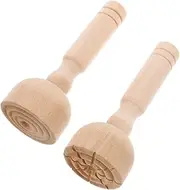 KICHOUSE 2pcs Brickearth Mold Cookie Stamps Cookie Stencils Cookie Molds Clay Texture Tools Playdough Stamps for Clay Pattern Stampers Playdough Pattern Tools Light Brown Wood