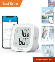 WiFi Thermometer Hygrometer , Indoor Bluetooth Temperature Humidity Sensor wi...