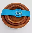New Trader Joe's Set of 3 Hand Crafted Tunisian Olive Wood Nesting Bowls Set #6