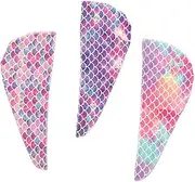 IWOWHERO 3Pcs Microfiber Hair Drying Towel for Women Quick Drying Super Absorbent for All Hair Colorful Shower Cap for Fast Hair Drying and Easy Use