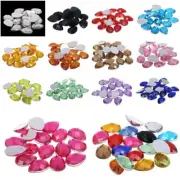 100pcs 10x14mm Water Drop Mesh Face Flat Back Resin Crystal Rhinestones Applique