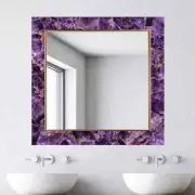 Amethyst Wall Mirror Natural Agate Quartz Bathroom Wall Mirror Home Deco 18x18