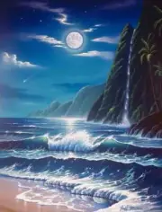 Moonscape Accent & Decor Tile Jeff Wilkie Tropical Art POV-JWA001AT
