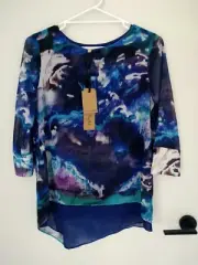 PHASE EIGHT Women’s ARIEL Print Blouse Top Size 10 Cobalt Blue NEW