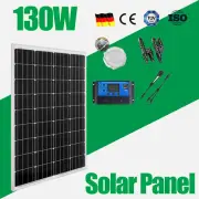 12V 130W Solar Panel Kit Mono Generator Caravan Camping Power Battery Charging