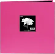 Pioneer Book Cloth Cover Post Bound Album 12"X12"-Bright Pink MB10CB-FS/BP