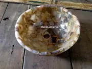 12" Agate Round Washbasin / Sink Stones Handmade Work Home Decor