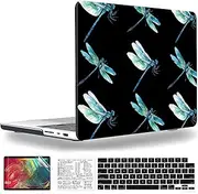 QCzyc Compatible with MacBook Pro 14 Inch Case 2021-2024 Release M4 A3185 A3112 A3401 M3 A2992 A2918 M2 A2779 M1 A2442 Plastic Shell Case &Keyboard Cover& Mac OS Keyboard Sticker (Dragonfly)