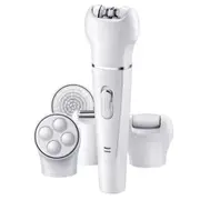 KM-2199 5 in 1 Epilator Women Shaver Hair Removal Face Cleansing Brush Face Skin Care Tool white